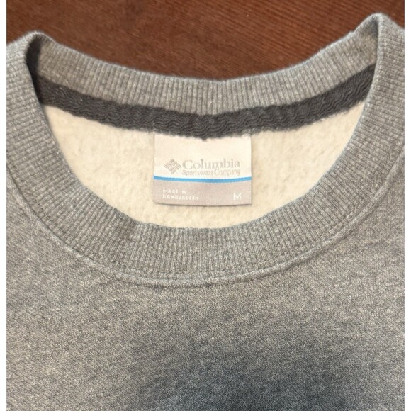 Columbia Sweatshirt Mens Gray Heather Pullover Logo Outdoor Crew Neck, M - Picture 3 of 8